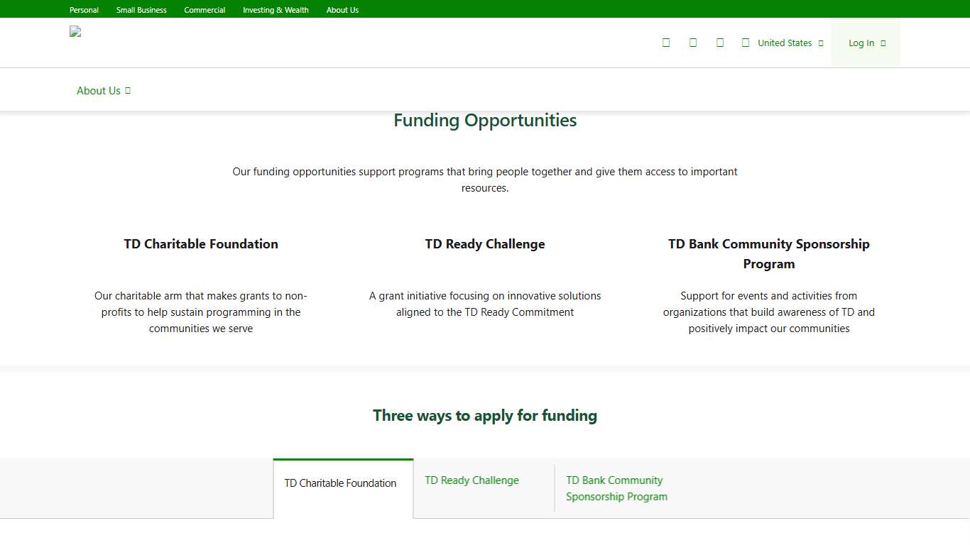 Explore TD Bank Funding Opportunities TD Bank